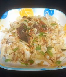 cải xào lòng gà