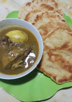 Foto resep Roti Naan dan Gulai Ayam (Resep Mudah) Non Santan
