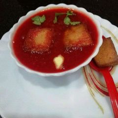 A picture of Beetroot & Carrot soup.
