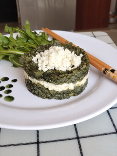 Una foto de Arroz con Spirulina y queso de cabra