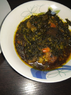 A picture of Bitter leave soup.