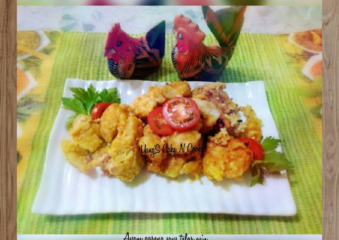 Cara Gampang Membuat Ayam goreng saus telor asin🍗🌾 Anti Gagal