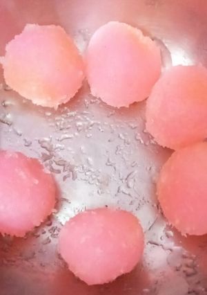 A picture of Pink bangali mithai.