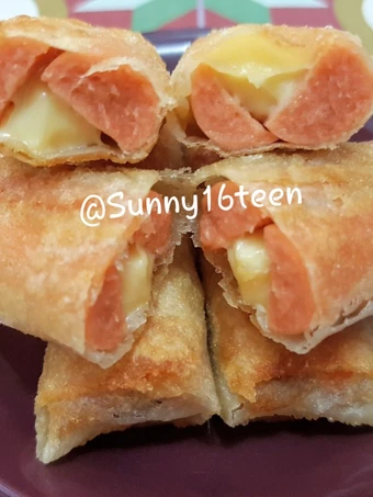 Cara Sederhana Membuat Resep  Lumpia Sosis Ayam yang Enak Banget, Sempurna