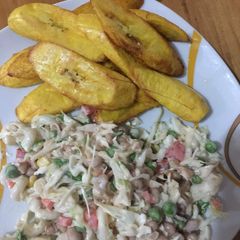 A picture of Fried Plantain and Salad.