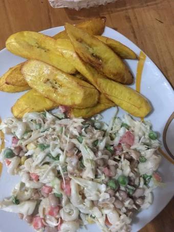 Simple Way Prepare Recipe Fried Plantain and Salad that is  Makes Drooling, Addictive}