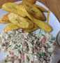 Simple Way Prepare Recipe Fried Plantain and Salad that is  Makes Drooling, Addictive}