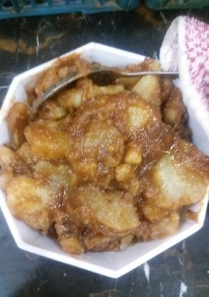 A picture of Sweet potato chaat.