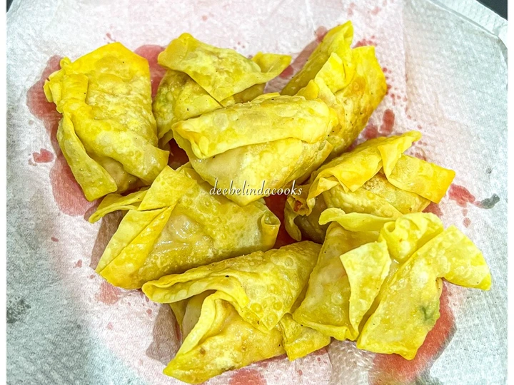 Cara Mudah Membikin Resep Pangsit Goreng Crab Stick Keju Lumer / Crab Rangoon yang Enak Banget Anti Ribet, Mantap Sekali