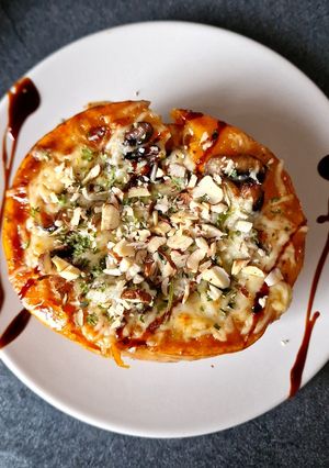 Une photo de Butternut farcie aux légumes de saison