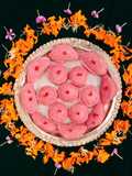স্ট্রবেরি ফ্লেভার নারকেলের সন্দেশ (strawberry flavour narkel sondesh recipe in Bengali)