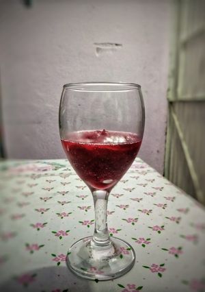 Una foto de Sorbet de vino tinto