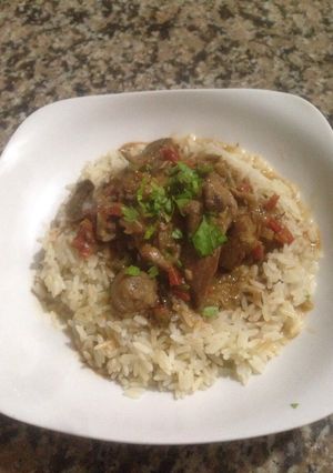 Una foto de Ragout de Cerdo y Arroz Pilaf