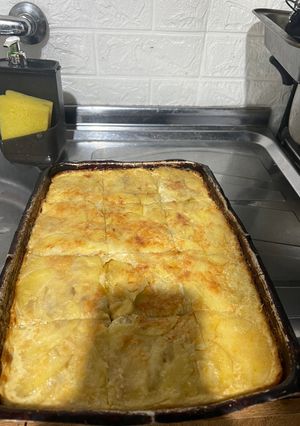 Una foto de Milhojas de Papa con Jamón y Queso