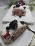 Arrollado Con Crema De Queso Y Frutos Rojos / Postre Tronco Navideño De Verano