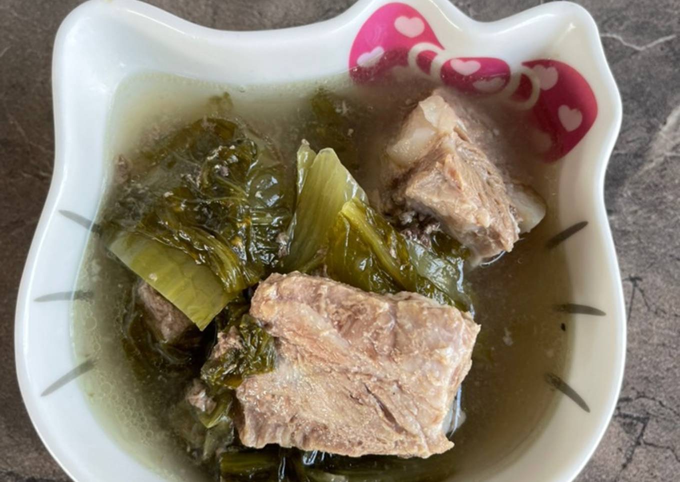 Iga Babi kuah Sayur Asin (bakut sayur asin) slowcooker