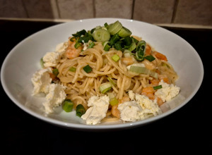 A picture of Instant Pot Shrimp Spaghetti.