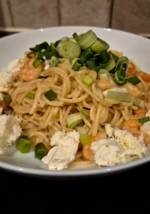 A picture of Instant Pot Shrimp Spaghetti.