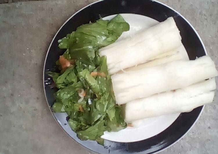 Cassava with lettuce