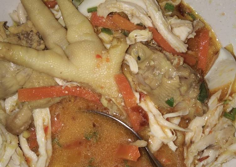 Resep Soto ceker ayam untuk diet karbo, Enak Banget