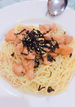 รูปของ สปาเก็ตตี้ไก่เทอริยากิ 照り焼きチキン Spaghetti