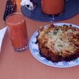 Tortilla de verduras con harina y huevo
