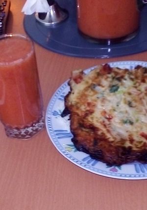 Una foto de Tortilla de verduras con harina y huevo