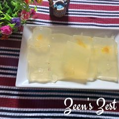 A picture of Coconut Water Panna Cotta with Saffron.