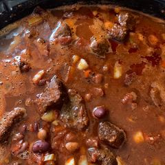 A picture of Smoked Rump Roast Chili.