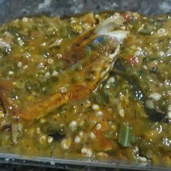 Okro soup A picture of Okro soup.