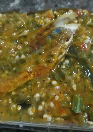 A picture of Okro soup.