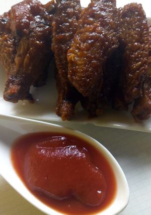 A picture of Honey garlic wings.
