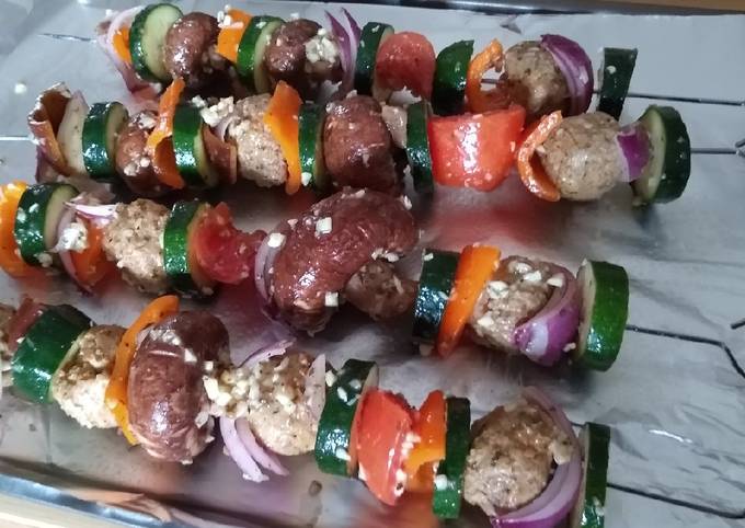 Vegetable Meatball Kebobs