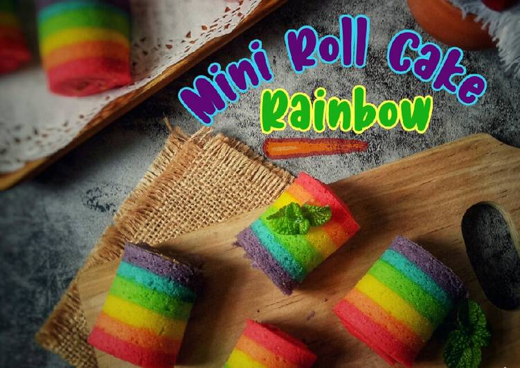 Cara Gampang Membuat Mini Roll Cake Rainbow Anti Gagal