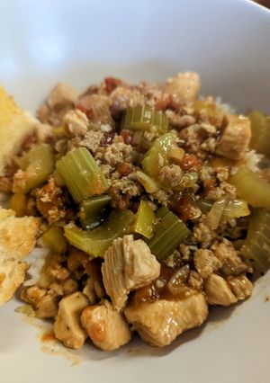 A picture of Make shift Gumbo.