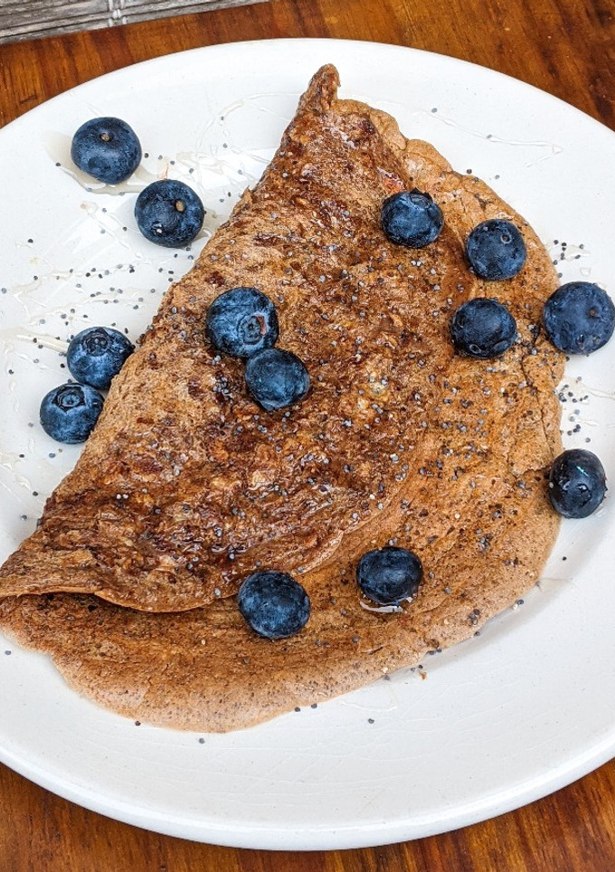 Una foto de Panqueque de avena y cacao 🥞