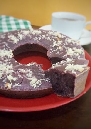 Foto resep Bolu ubi ungu tabur keju (3 telur)