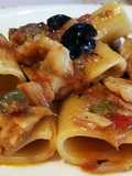 Paccheri con Baccalà, Olive Nere, Capperi e Pomodorini