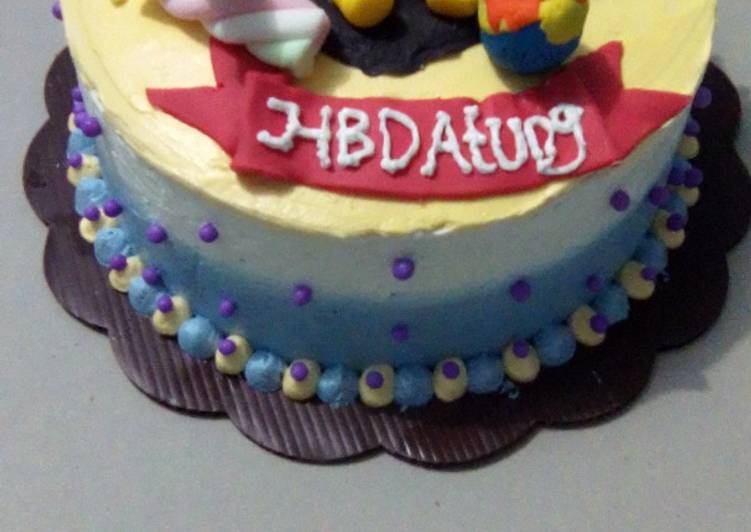 Cara Membuat Tutorial menghias cake winnie the pooh🎂🍰 enak