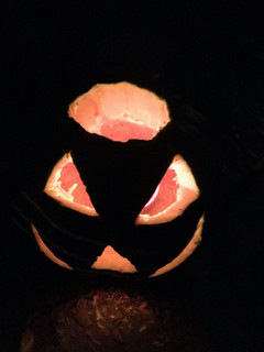 A picture of Spooky pumpkin soup.