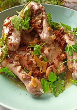 Foto resep Pek cam kee / ayam jahe metode kukus simple 😁