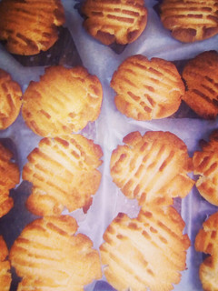 A picture of Banting Peanut Butter Coconut Biscuits.