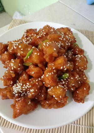 Foto resep 15.Korean Fire Chicken Dakgangjeong Ayam pedas Korea simple byme