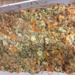 A picture of Quick Salmon Spinach Baked Mac Cheese.