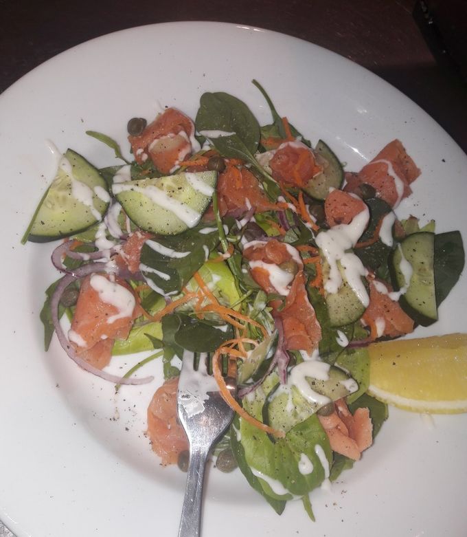 A picture of Salmon salad.