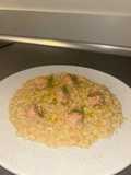 Lemon and Parmesan Risotto with Red Shrimp Tartare