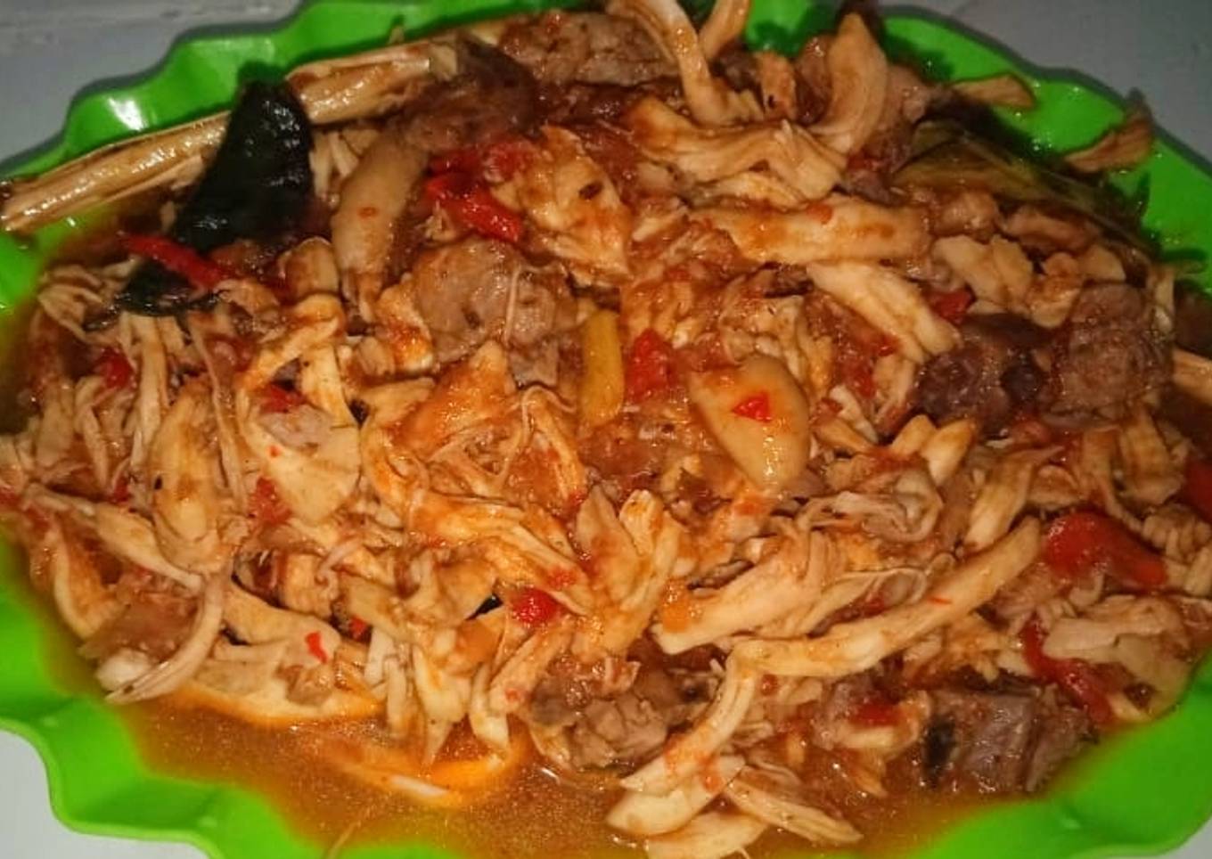 Ayam & hati ayam suwir balado