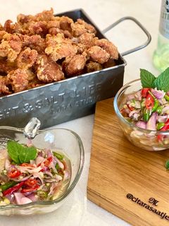 Foto resep Kulit ayam goreng sambal matah