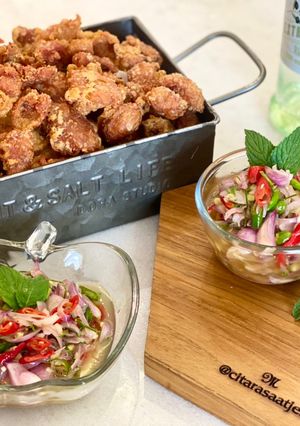 Foto resep Kulit ayam goreng sambal matah