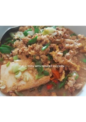 Foto resep Egg, tofu, minced chicken ala tiktok